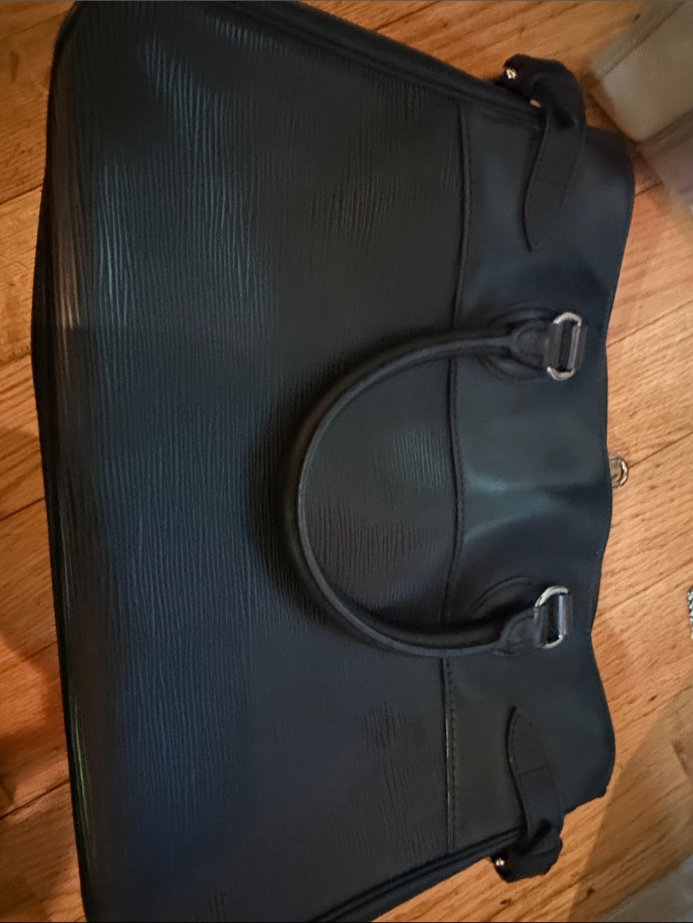 Louis Vuitton Black Leather Structured Women's Briefcase Tote
